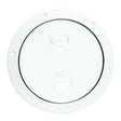 Beckson Screw Out Deck Plate With Standard Trim Ring, Dimple Center