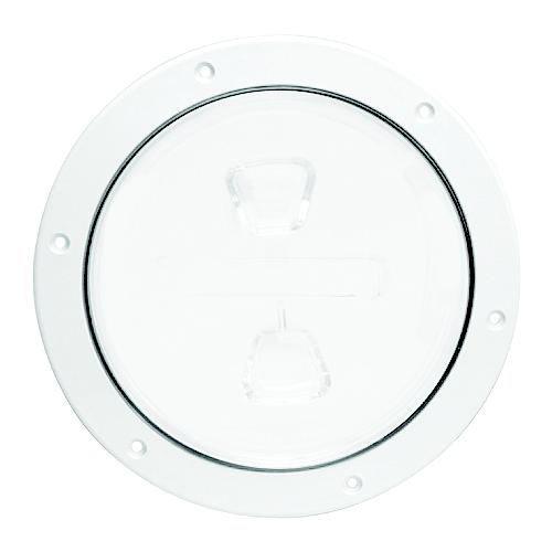 Beckson Screw Out Deck Plate With Standard Trim Ring, Dimple Center
