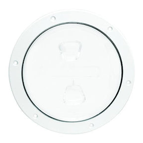 Beckson Screw Out Deck Plate With Standard Trim Ring, Dimple Center