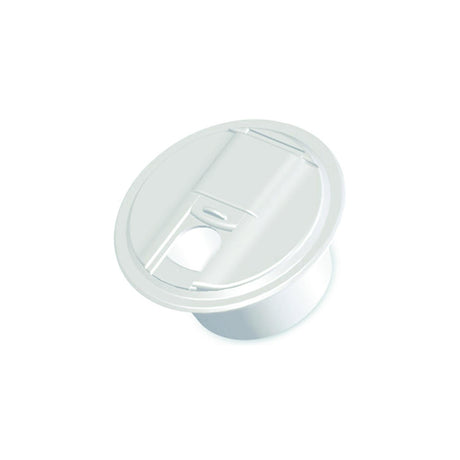 RV Designer B101 Universal Round Electrical Cable Hatch, White