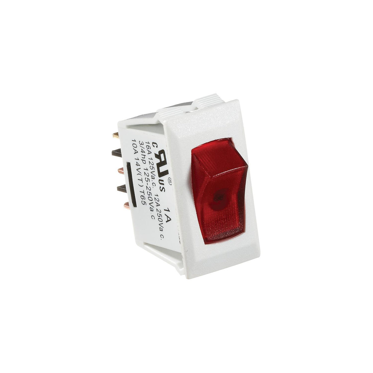 SWITCH-ILL ROCKER 10A WHT W-RD