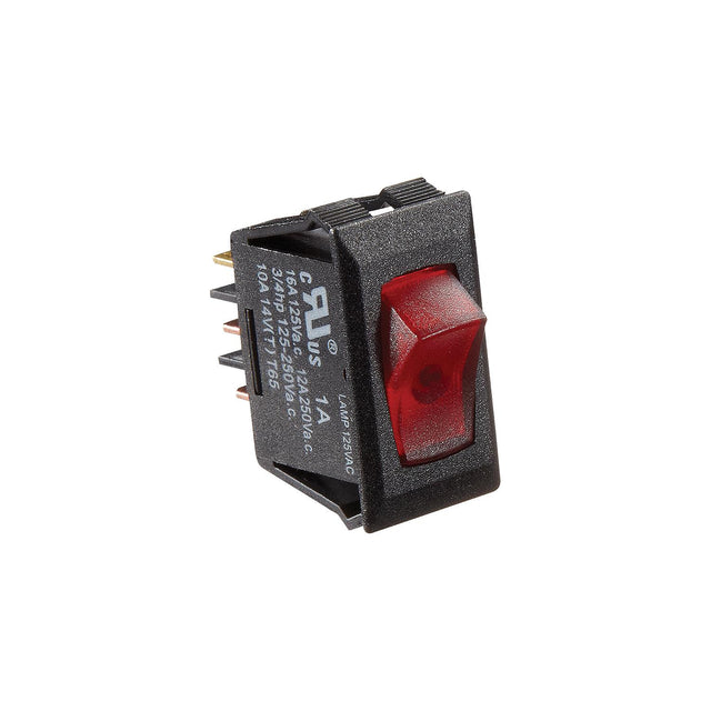 SWITCH-ILL ROCKR 125V BLK W-RD