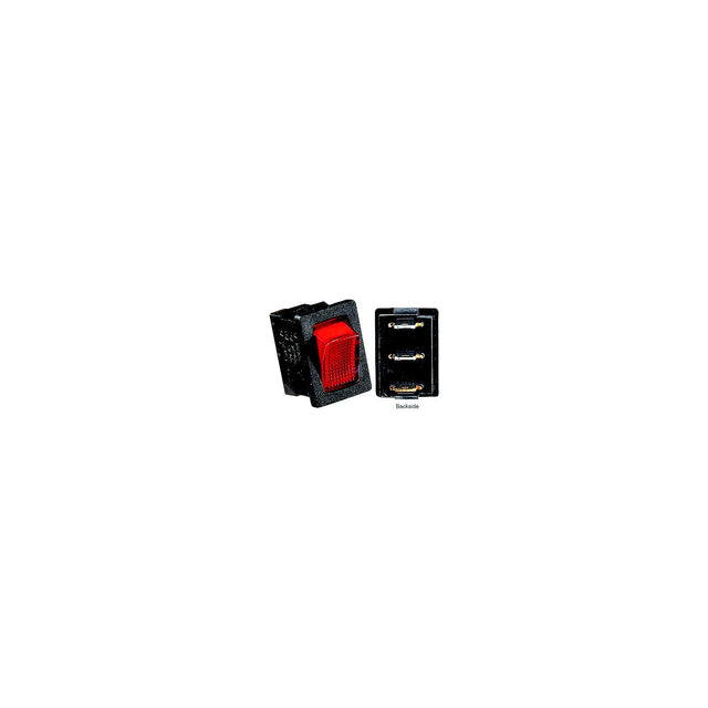 SWITCH-ILL ROCKER 20A BLK W-RD