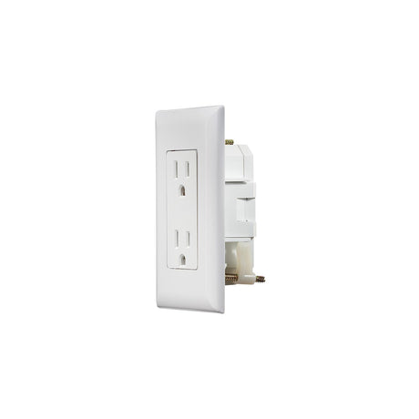 WHT DUAL OUTLET W/COV-PLATE