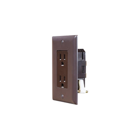 BRWN DUAL OUTLET W/COV-PLATE