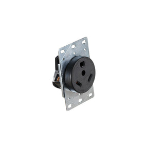 RV Designer S971 AC 30 Amp Receptacle In Plate, 30A / 125V, White
