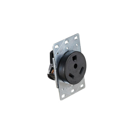 RV Designer S971 AC 30 Amp Receptacle In Plate, 30A / 125V, White
