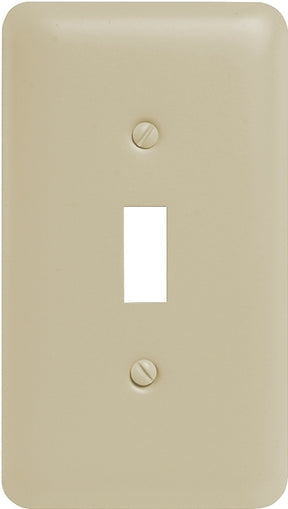 Amerelle Devon Series 935TAL Wallplate, 5 in L, 2-13/16 in W, 1-Gang, Steel, Light Almond