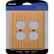 Amerelle Contemporary Light Brown 2 gang Oak Wood Duplex Wall Plate 1 pk