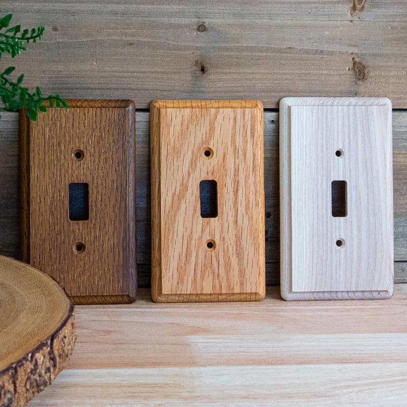 Amerelle Contemporary Light Brown 2 gang Oak Wood Duplex Wall Plate 1 pk