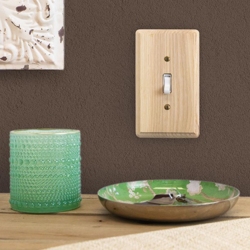 Amerelle Contemporary Unfinished Beige 2 gang Ash Wood Duplex Wall Plate 1 pk