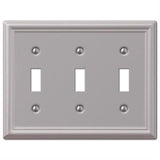 Amerelle Chelsea Brushed Nickel 3 gang Stamped Steel Toggle Wall Plate 1 pk