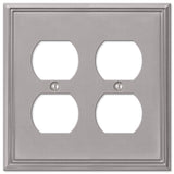 Amerelle Metro Brushed Nickel 2 gang Die-Cast Metal Duplex Wall Plate 1 pk