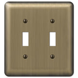 Amerelle Devon Brushed Brass 2 gang Stamped Steel Toggle Wall Plate 1 pk