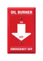 Amerelle Pro Oil Burner Red/White 1 gang Stamped Steel Toggle Oil Burner Wall Plate 1 pk