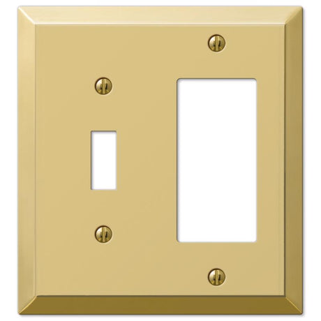 Amerelle Century Polished Brass 2 gang Stamped Steel Decorator/Toggle Wall Plate 1 pk