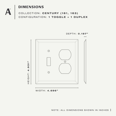 Amerelle Century Aged Bronze 2 gang Stamped Steel Toggle Wall Plate 1 pk