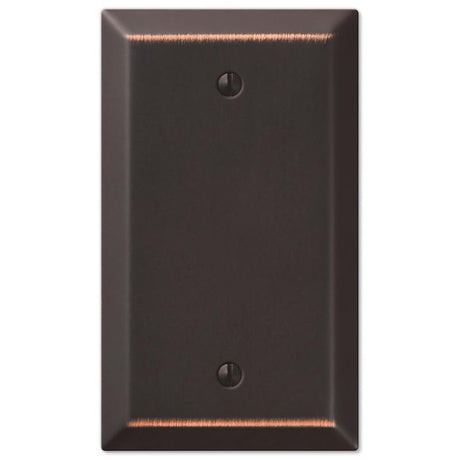 Amerelle Century Aged Bronze 1 gang Stamped Steel Blank Wall Plate 1 pk