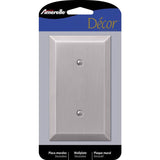 Amerelle Century Brushed Nickel 1 gang Stamped Steel Blank Wall Plate 1 pk