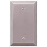 Amerelle Century Brushed Nickel 1 gang Stamped Steel Blank Wall Plate 1 pk