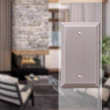 Amerelle Century Brushed Nickel 1 gang Stamped Steel Blank Wall Plate 1 pk