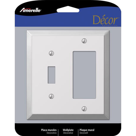 Amerelle Century Polished Chrome 2 gang Stamped Steel Decorator/Toggle Wall Plate 1 pk