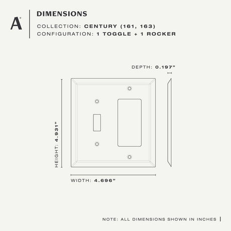 Amerelle Century Polished Chrome 2 gang Stamped Steel Decorator/Toggle Wall Plate 1 pk