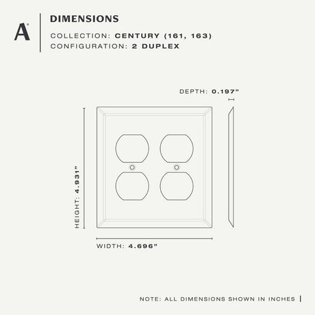 Amerelle Century Polished Chrome 2 gang Stamped Steel Duplex Wall Plate 1 pk
