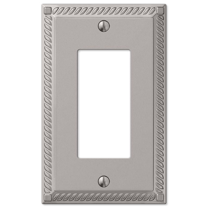 Amerelle Georgian Satin Nickel 1 gang Die-Cast Metal Decorator Wall Plate 1 pk