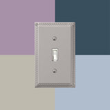 Amerelle Georgian Satin Nickel 1 gang Die-Cast Metal Duplex Wall Plate 1 pk