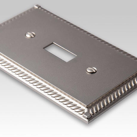 Amerelle Georgian Satin Nickel 1 gang Die-Cast Metal Duplex Wall Plate 1 pk