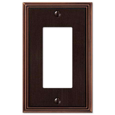 Amerelle Metro Aged Bronze 1 gang Die-Cast Metal Decorator Wall Plate 1 pk