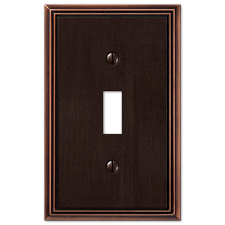 Amerelle Metro Aged Bronze 1 gang Die-Cast Metal Toggle Wall Plate 1 pk
