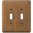 Amerelle Contemporary Medium Brown 2 gang Oak Wood Toggle Wall Plate 1 pk