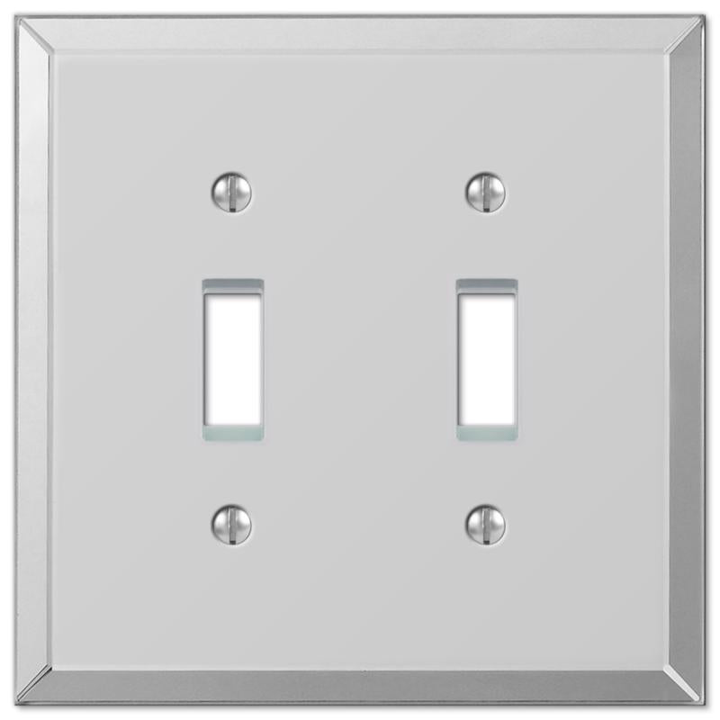 Amerelle Mirror Clear 2 gang Acrylic Toggle Wall Plate 1 pk