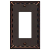 Amerelle Imperial Bead Aged Bronze 1 gang Die-Cast Metal Decorator Wall Plate 1 pk