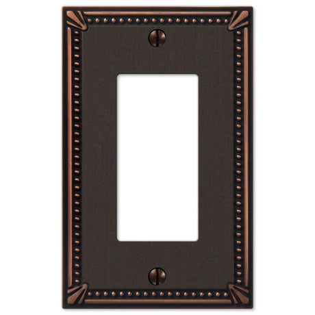 Amerelle Imperial Bead Aged Bronze 1 gang Die-Cast Metal Decorator Wall Plate 1 pk