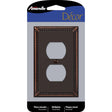 Amerelle Imperial Bead Aged Bronze 1 gang Die-Cast Metal Duplex Wall Plate 1 pk