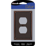 Amerelle Imperial Bead Aged Bronze 1 gang Die-Cast Metal Duplex Wall Plate 1 pk