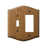 Amerelle Country Medium Brown 2 gang Oak Wood Decorator/Toggle Wall Plate 1 pk
