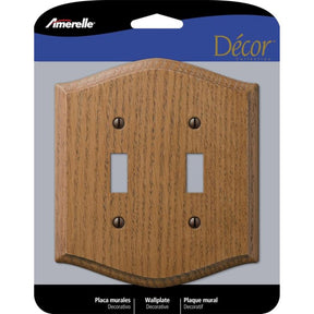 Amerelle Country Brown 2 gang Wood Toggle Wall Plate 1 pk