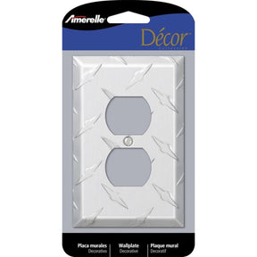 Amerelle Diamond Magnesium 1 gang Stamped Aluminum Duplex Wall Plate 1 pk