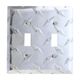 Amerelle Diamond Silver 2 gang Stamped Aluminum Toggle Wall Plate 1 pk