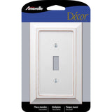 Amerelle Savannah White 1 gang Wood Toggle Wall Plate 1 pk