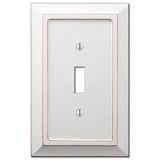 Amerelle Savannah White 1 gang Wood Toggle Wall Plate 1 pk