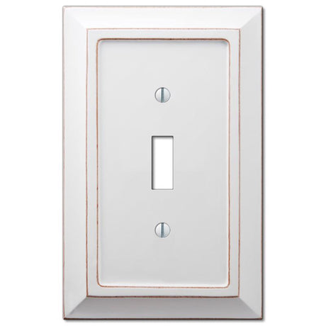 Amerelle Savannah White 1 gang Wood Toggle Wall Plate 1 pk