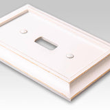 Amerelle Savannah White 1 gang Wood Toggle Wall Plate 1 pk