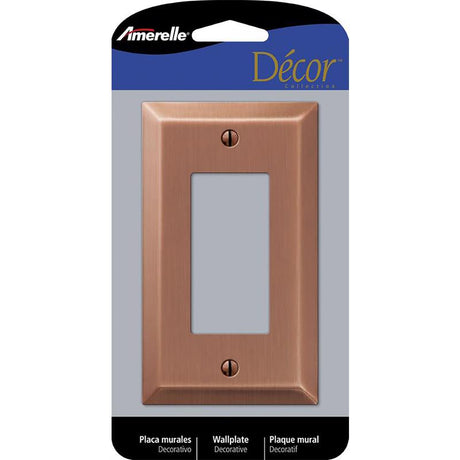 Amerelle Century Antique Copper 1 gang Stamped Steel Decorator Wall Plate 1 pk