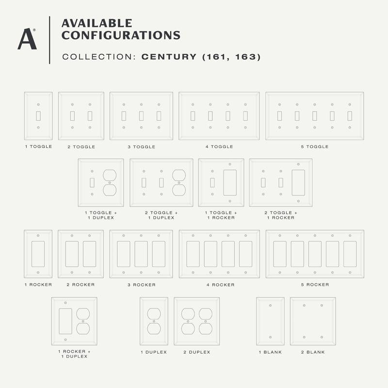 Amerelle Century Antique Copper 1 gang Stamped Steel Decorator Wall Plate 1 pk