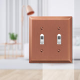 Amerelle Century Antique Copper 2 gang Stamped Steel Toggle Wall Plate 1 pk